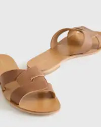 Italian Leather Cutout Slide Sandal | Quince