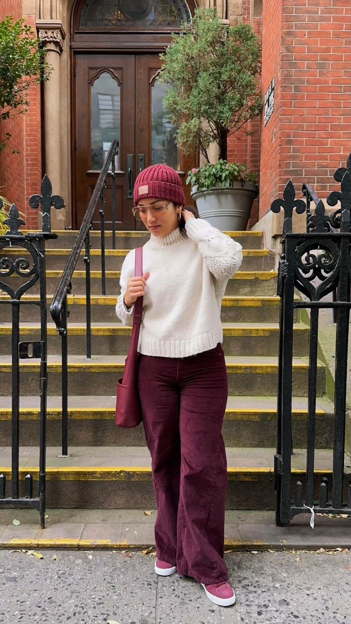 Elevated casual for the NYC chill - a cozy knit sweater, velvet jeans, and a warm beanie keeping me comfy, cute, and winter-ready. ❄️

Winter outfit, holiday outfit, fall outfit, burgundy outfit, Walmart pants, knit sweaters, Christmas outfitt

#LTKootd #LTKCyberWeek #LTKHoliday