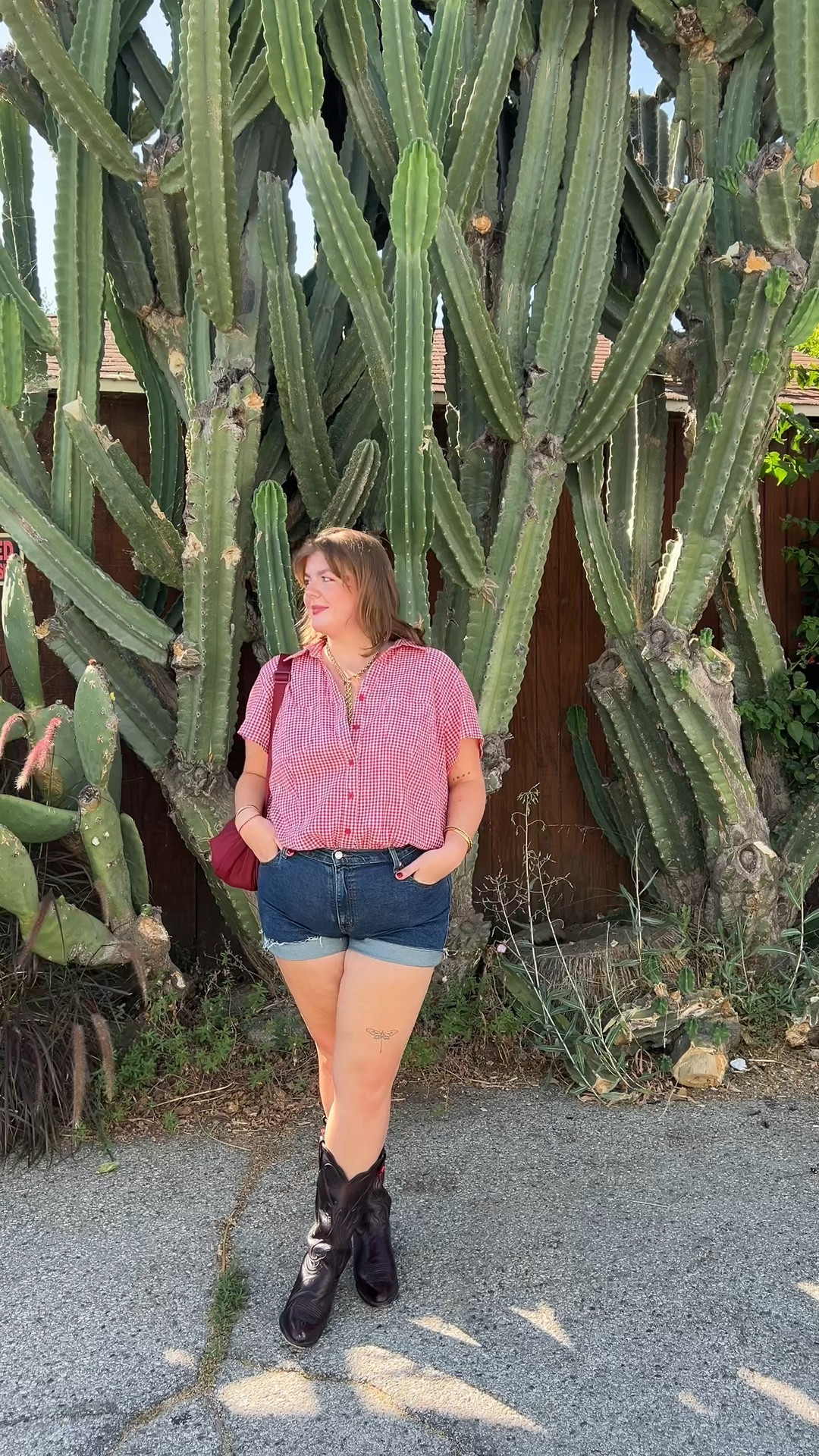 Fourth of July outfit! 🗽🌭🎆
Top thrifted, brand is White Stag 3x
Shorts 16

Americana style, plus size fashion, denim shorts, cowboy boots, gingham top, western, bows

#LTKStyleTip #LTKSeasonal #LTKPlusSize