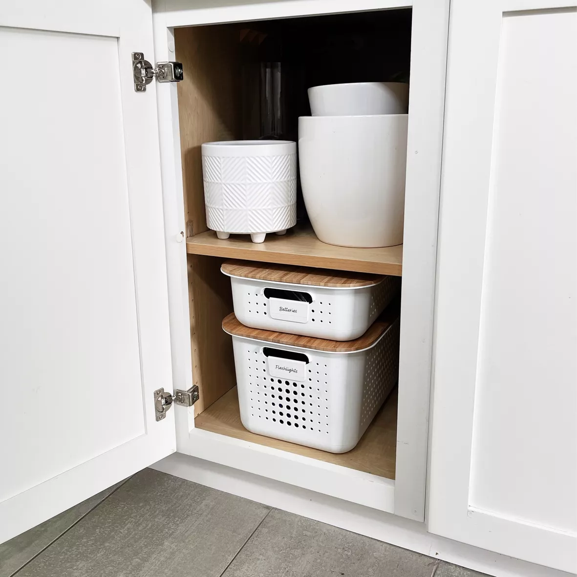 White Nordic Storage Baskets with Handles