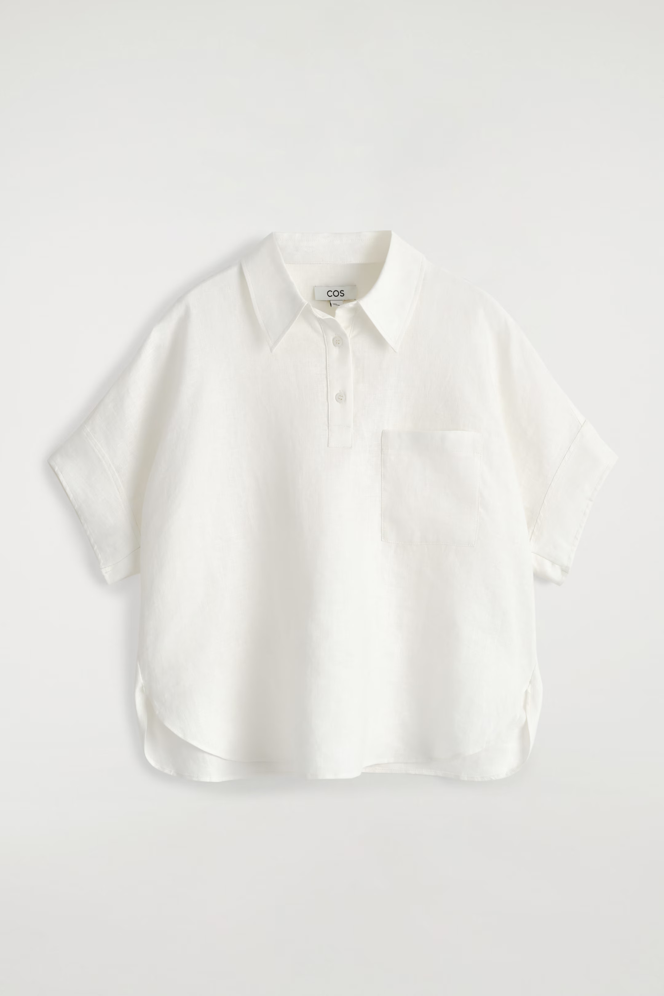 CHEMISE À DEMI-PATTE EN LIN - BLANC | COS | COS (EU)