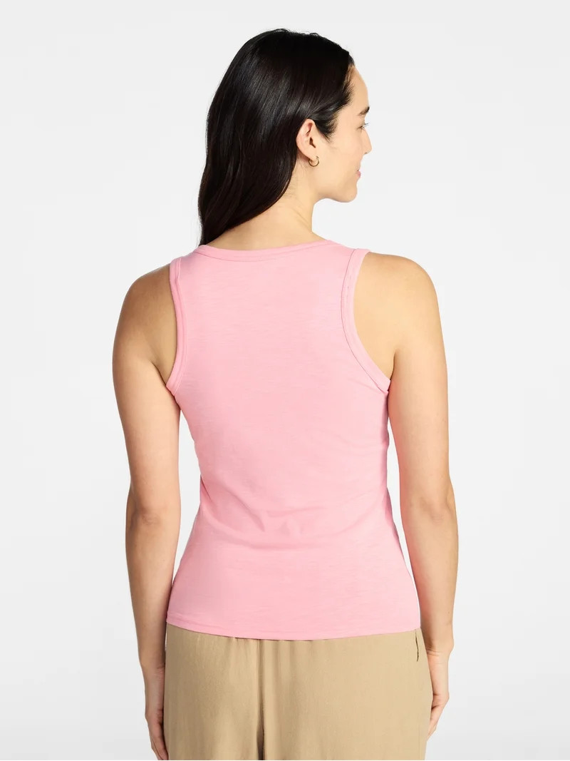 Time and Tru Women\u2019s Slub Henley Tank Top, sizes XS-XXXL | Walmart (US)