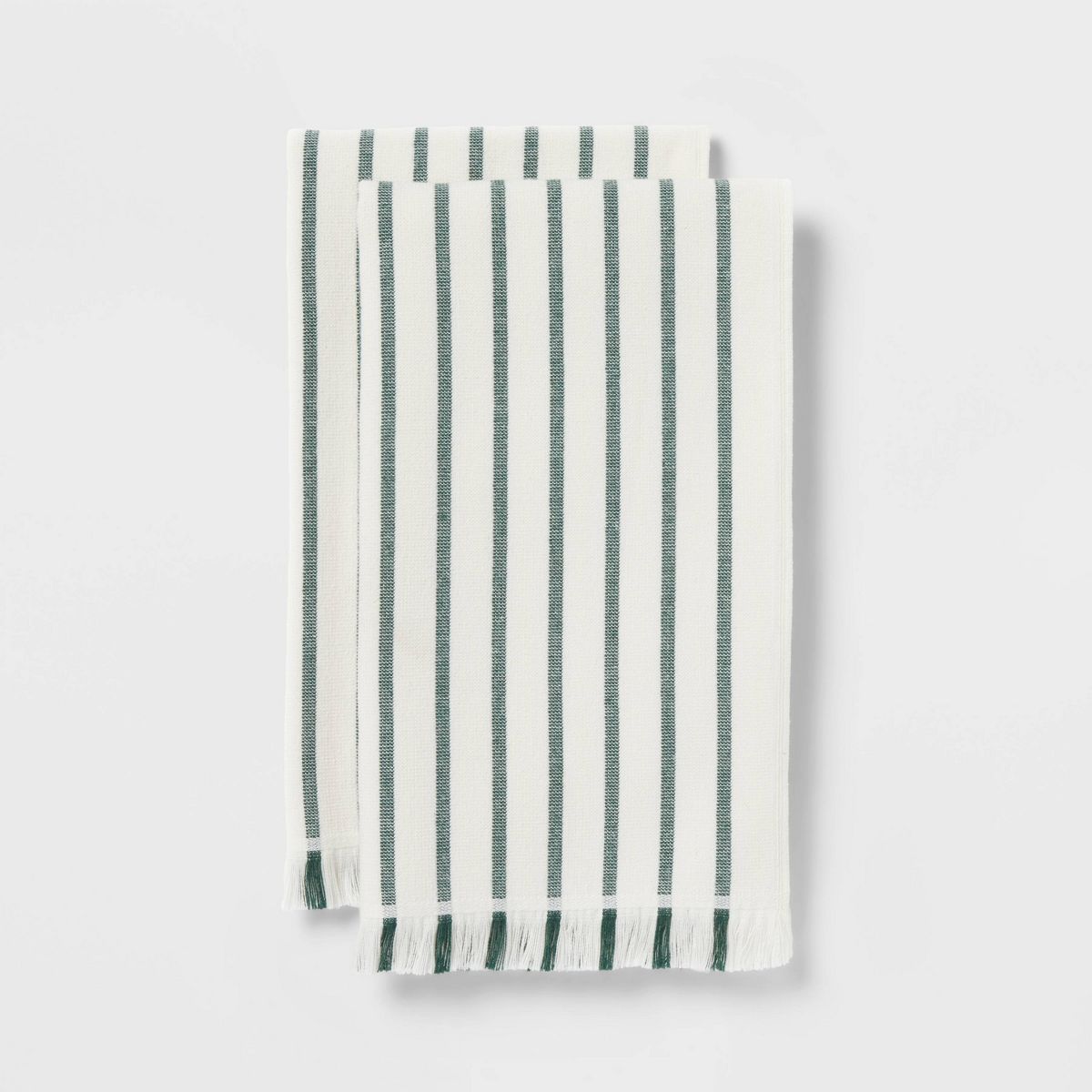 2pk Striped Christmas Hand Towel Green/White - Threshold™ | Target