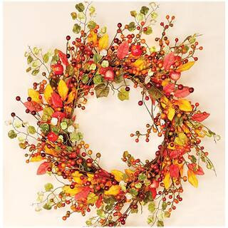 18 in. Artificial Fall Berry Wreath | The Home Depot