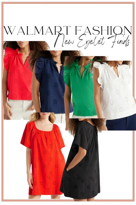 These new eyelet tops and dresses are some of the cutest Walmart new arrivals to date! I can’t get over how pretty these are. They are both under $30. I just ordered the top and three colors and the dress and the orange color. I sized down a size in both!

Walmart fashion. Walmart new arrivals. Eyelet dress. Eyelet top. Spring fashion. LTK under 50. 