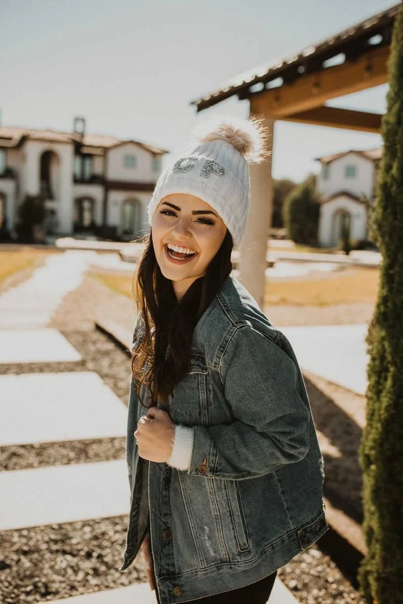 Monogram Beanie Hats for Women Monogrammed Beanie Hat Holiday - Etsy | Etsy (US)