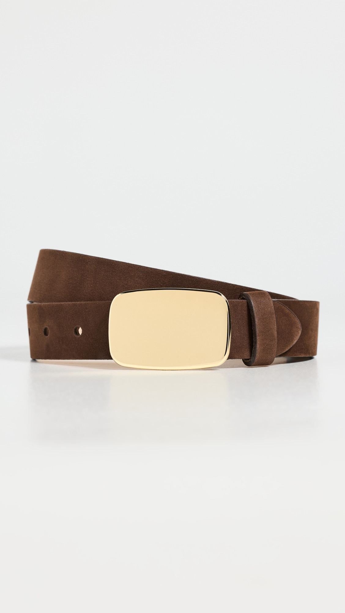 L'AGENCE Hennie Sleek Leather Belt Chocolate Nubuck XS | Shopbop