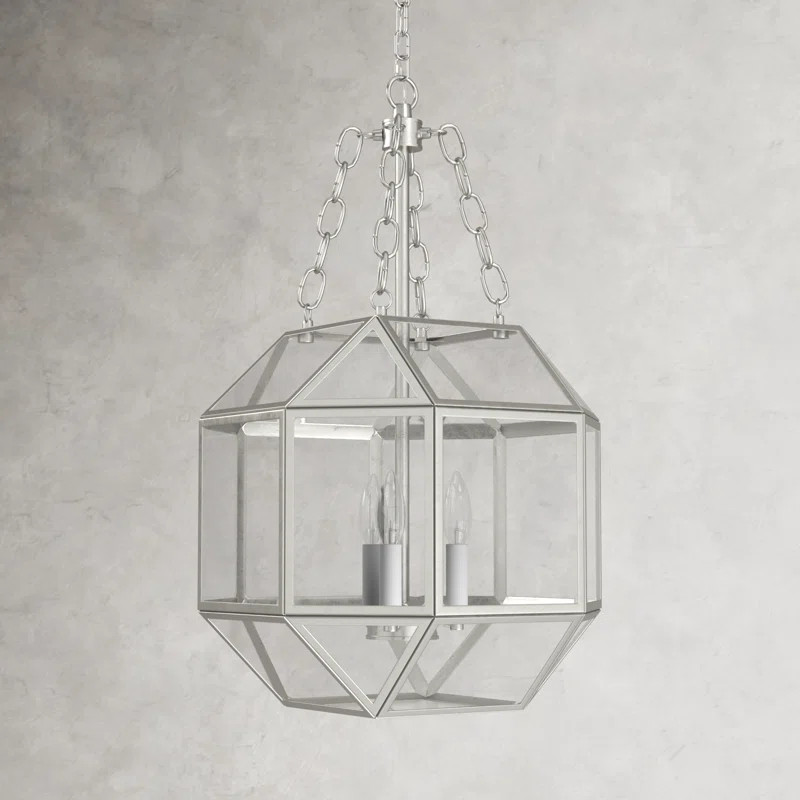 Reid 3 - Light Lantern Geometric Pendant | Wayfair Professional