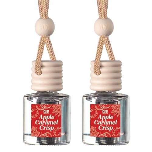 CE Craft Car Air Fresheners - Hanging Car Air Freshener Diffuser - Reusable Bottle with Long Lasting Car Oil Scent - 2 pack, Apple Caramel Crisp | Amazon (US)