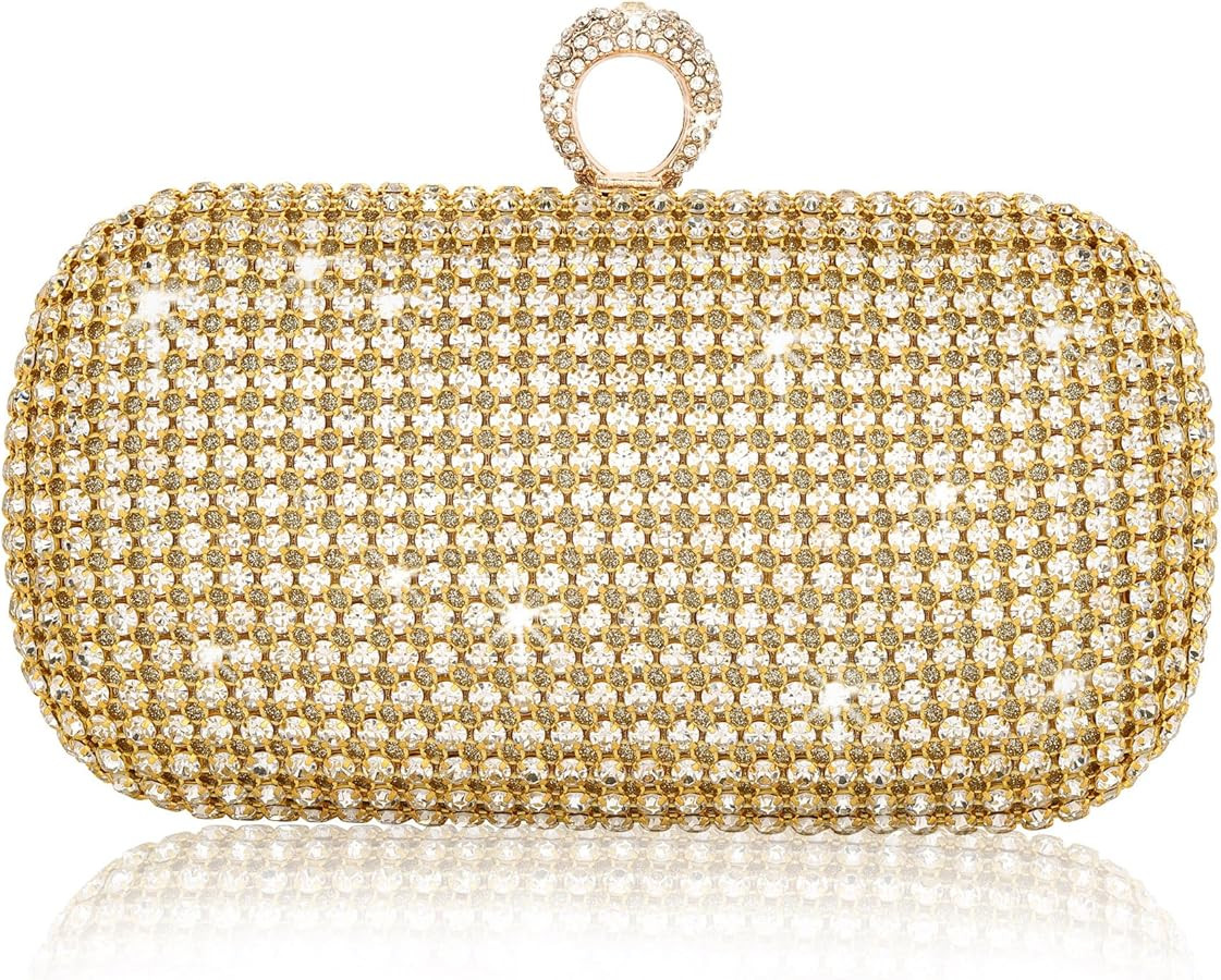 FALETO Women Rhinestone Evening Clutch Purse Sparkly Glitter Purse Bag for Bridal Wedding Party C... | Amazon (US)