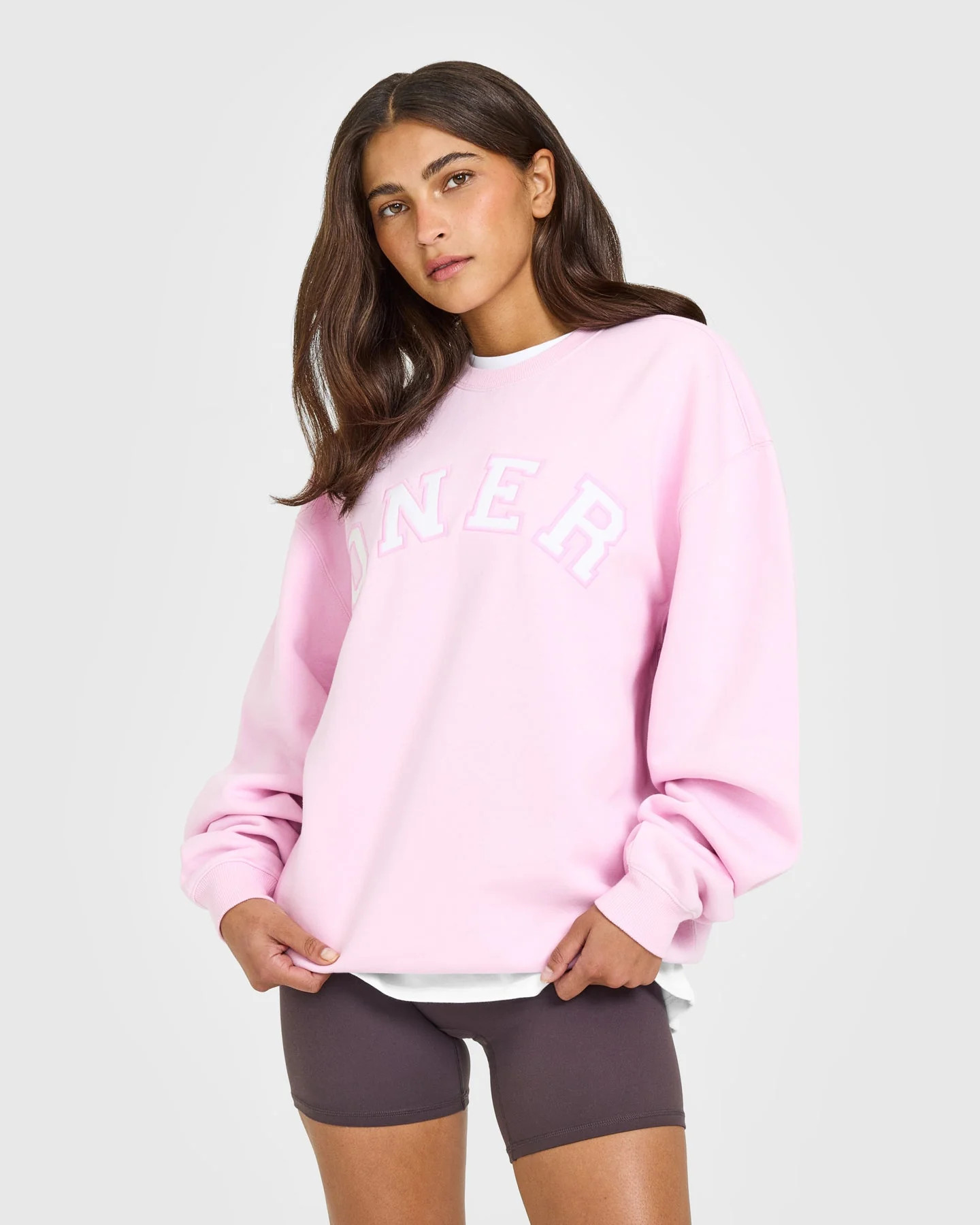 Foundations Oversized Oner Girlfriend Sweatshirt 
 Chalk Pink | Oner Active (UK / US)