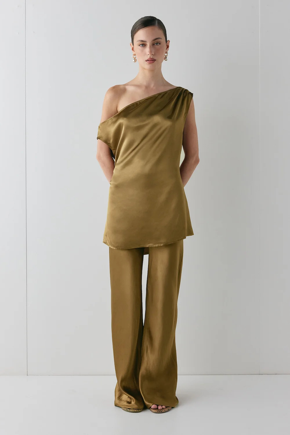 Rae Satin Pants Copper | VRG Grl