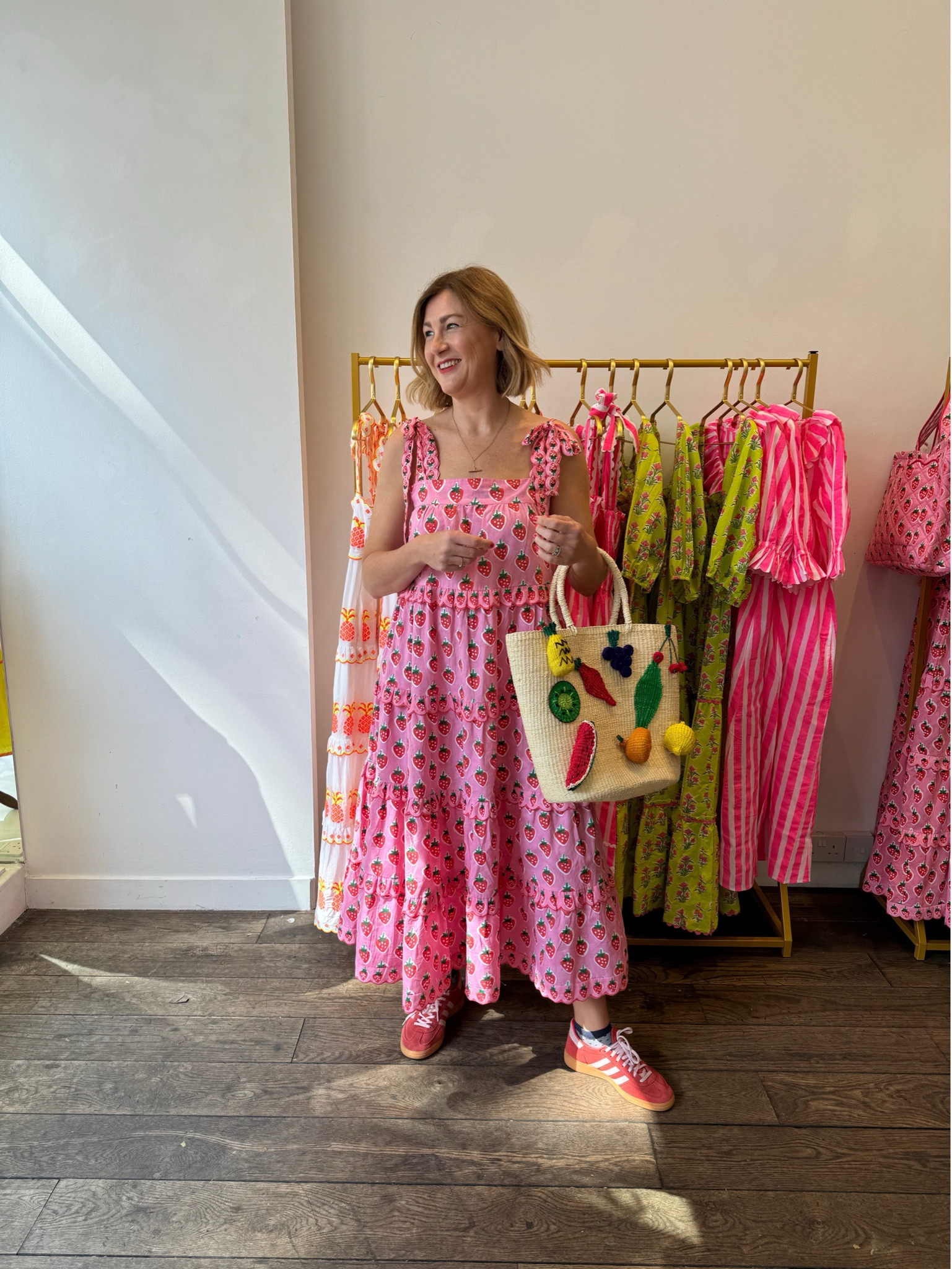 pink city prints strawberry dress Pink City Prints
