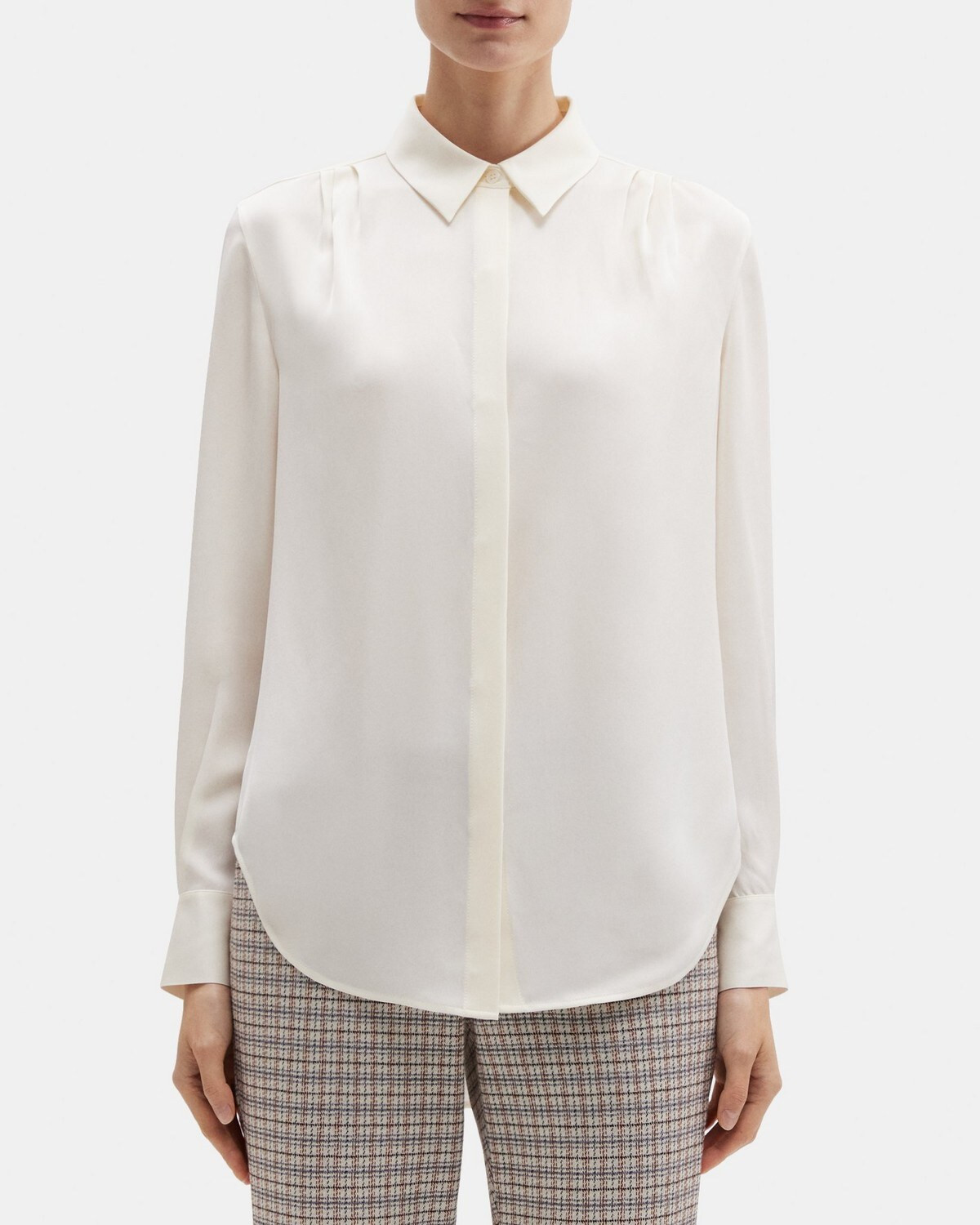 Relaxed Shirt in Silk Georgette | Theory Outlet