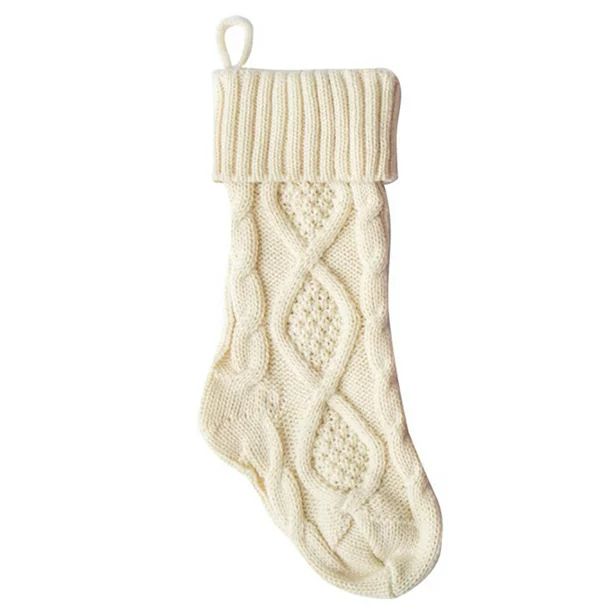 14.57'' Christmas Stockings, Personalized Cozy Cable Knit Hanging Stocking Christmas Gift Bag for... | Walmart (US)