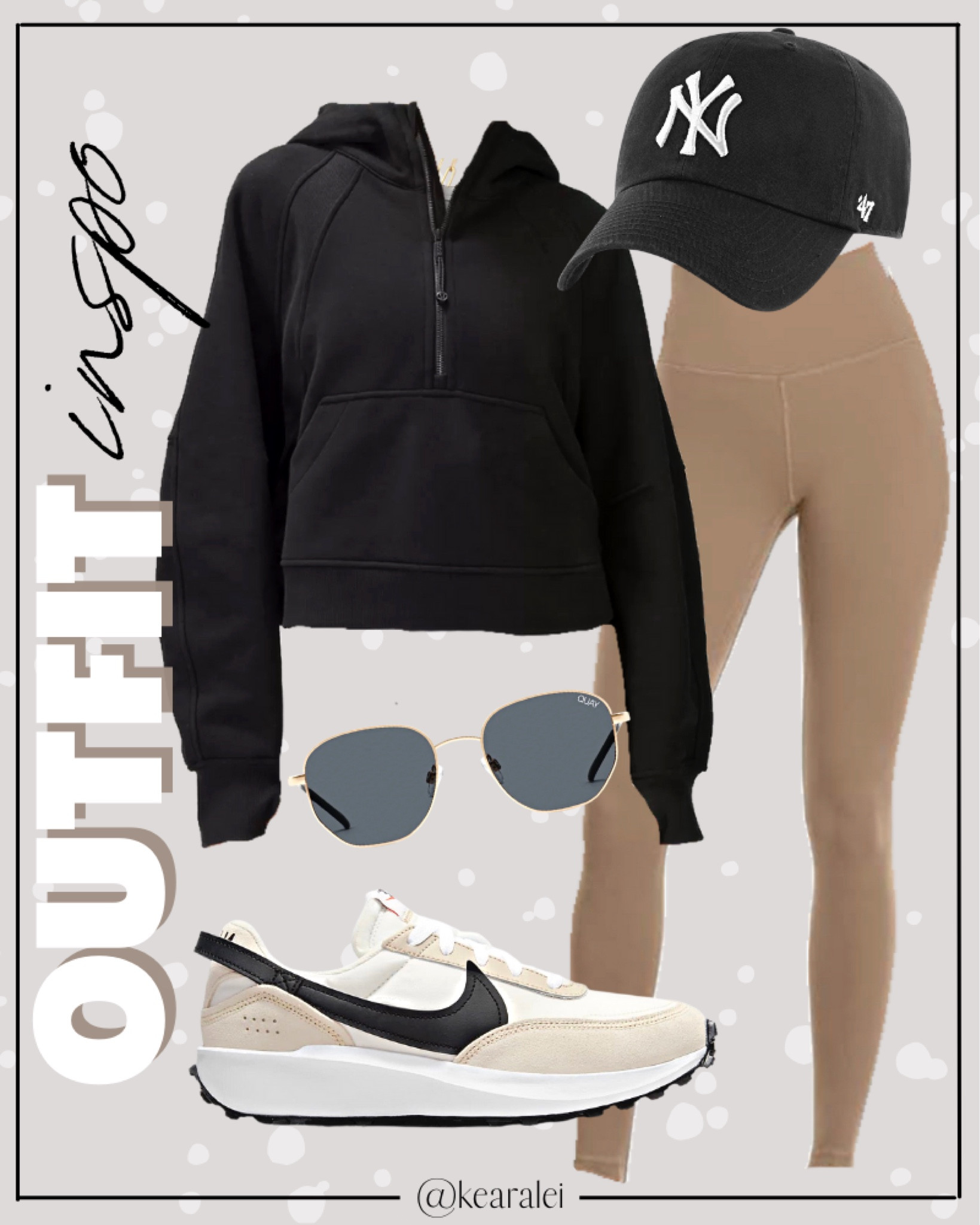 Lululemon activewear fall outfits athleisure outfit neutral outfits workout travel outfit exercise leggings black scuba half zip funnel neck sweatshirt Amazon fashion tan brown align leggings Nike waffle tan beige white black sneakers black Nike baseball hat cap chunky gold hoops earrings quay aviator sunglasses || #amazon #athletic #exercise #workout #leggings #lululemon #nike #freepeople #sneakers #neutrals
.
.
.

Fitness Wear, Activewear, exercise outfit, workout leggings, sports bra, Lulu lemon, free people motion active athleisure
.

Amazon fashion, teacher outfits, business casual, casual outfits, neutrals, street style, Midi skirt, Maxi Dress, Swimsuit, Bikini, Travel, skinny Jeans, Puffer Jackets, Concert Outfits, Cocktail Dresses, Sweater dress, Sweaters, cardigans Fleece Pullovers, hoodies, button-downs, Oversized Sweatshirts, Jeans, High Waisted Leggings, dresses, joggers, fall Fashion, winter fashion, leather jacket, Sherpa jackets, Deals, shacket, Plaid Shirt Jackets, apple watch bands, lounge set, Date Night Outfits, Vacation outfits, Mom jeans, shorts, sunglasses, Disney outfits, Romper, jumpsuit, Airport outfits, biker shorts, Weekender bag, plus size fashion, Stanley cup tumbler
.
Target, Abercrombie and fitch, Amazon, Shein, Nordstrom, H&M, forever 21, forever21, Walmart, asos, Nordstrom rack, Nike, adidas, Vans, Quay, Tarte, Sephora, lululemon, free people, j crew jcrew factory, old navy

#LTKfitness #LTKstyletip #LTKshoecrush