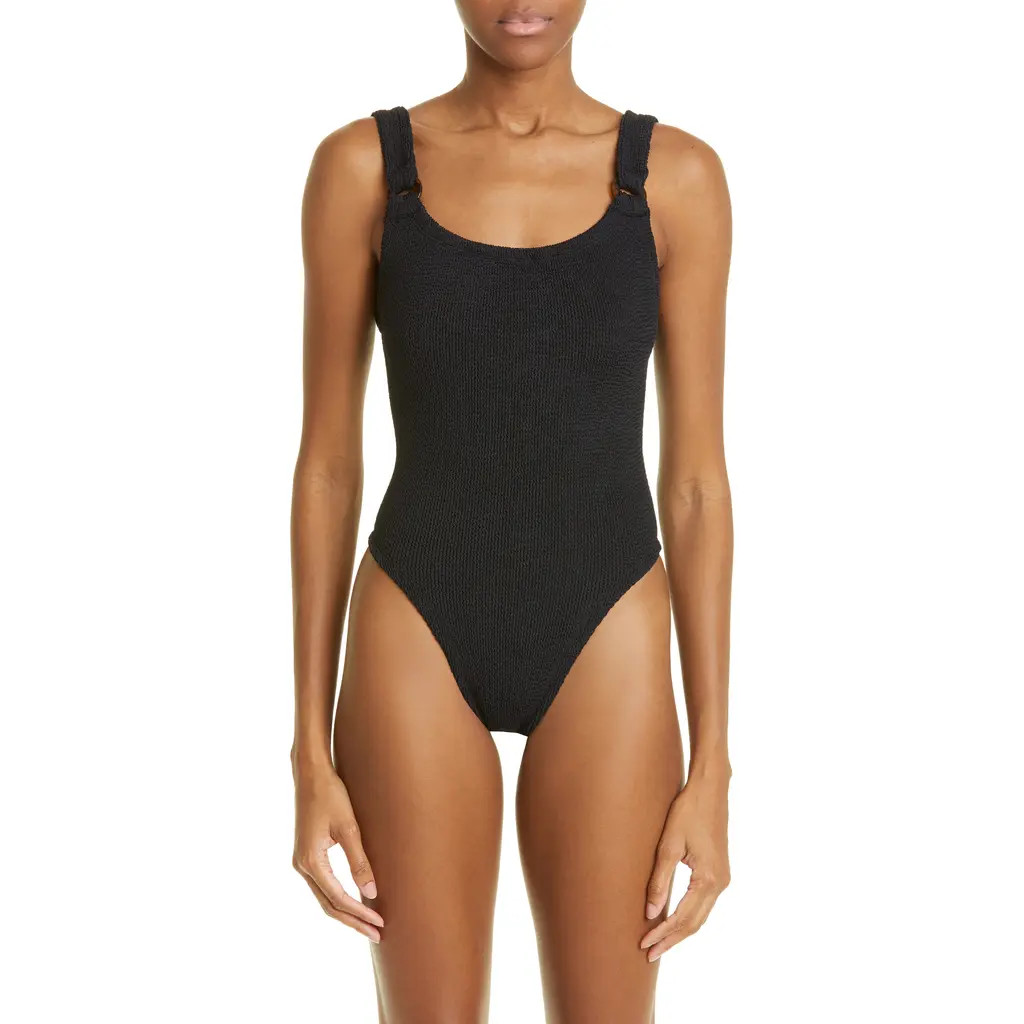 Hunza G Domino One-Piece Swimsuit in Black at Nordstrom | Nordstrom