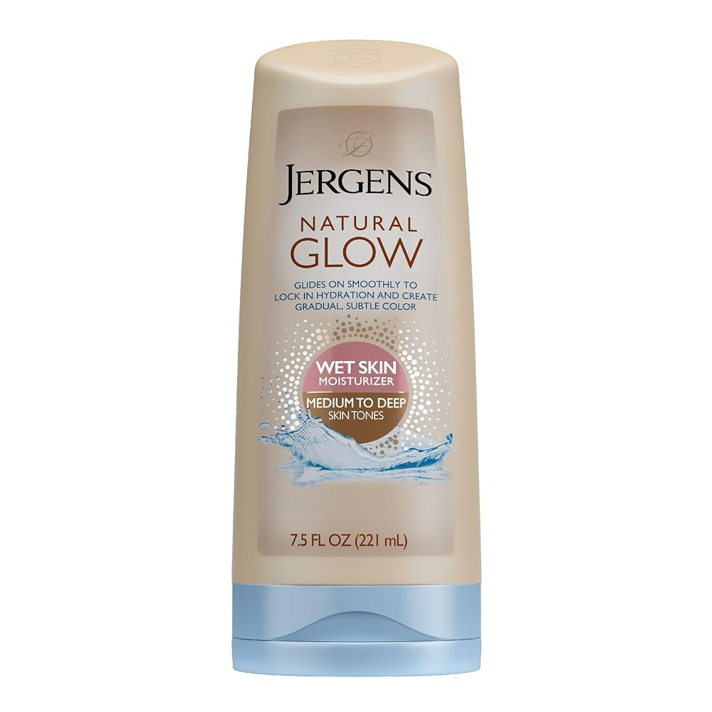 Jergens Natural Glow In Shower Lotion, Self Tanner for Medium to Deep Skin Tone, Sunless Tanning ... | Amazon (US)