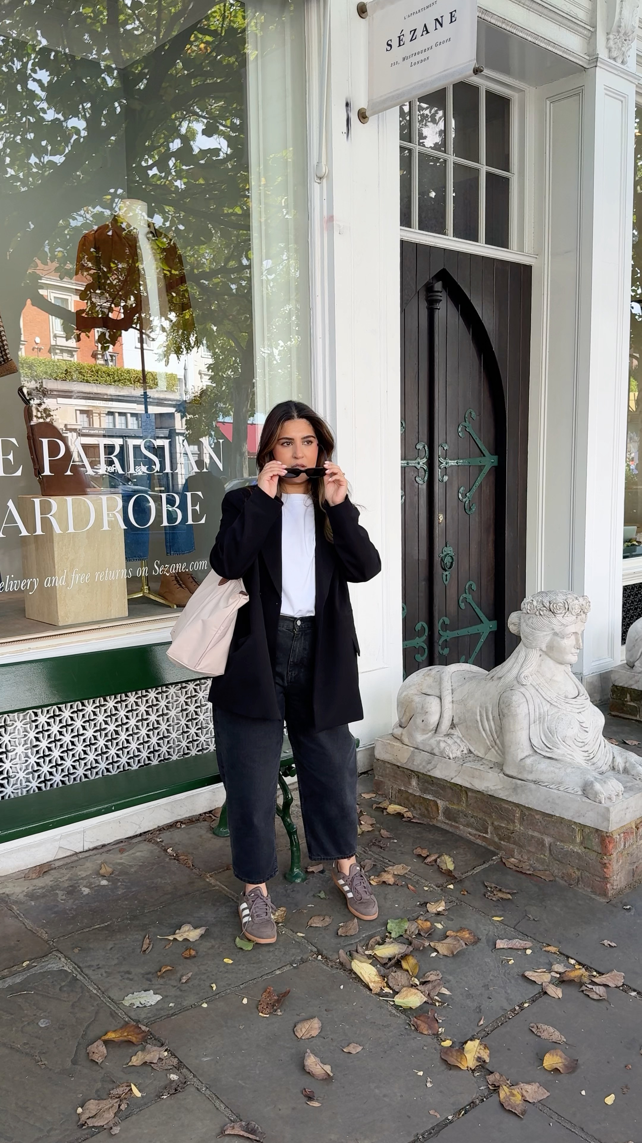 oversized black blazer barrel jeans and white t shirt modest fashion looks, classic looks  

 #LTKautumn #LTKmodest