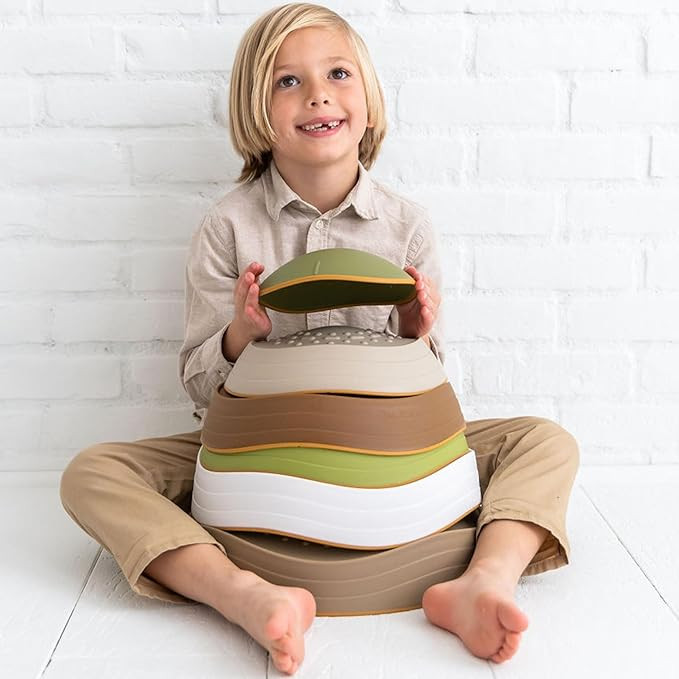 Bouncee Kids Balance Stones - 6 Pack Sensory Stepping Stones Toy Helps Toddler Balance | Amazon (US)