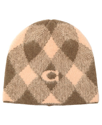 COACH Women's Argyle Knit Beanie Hat - Macy's | Macy's