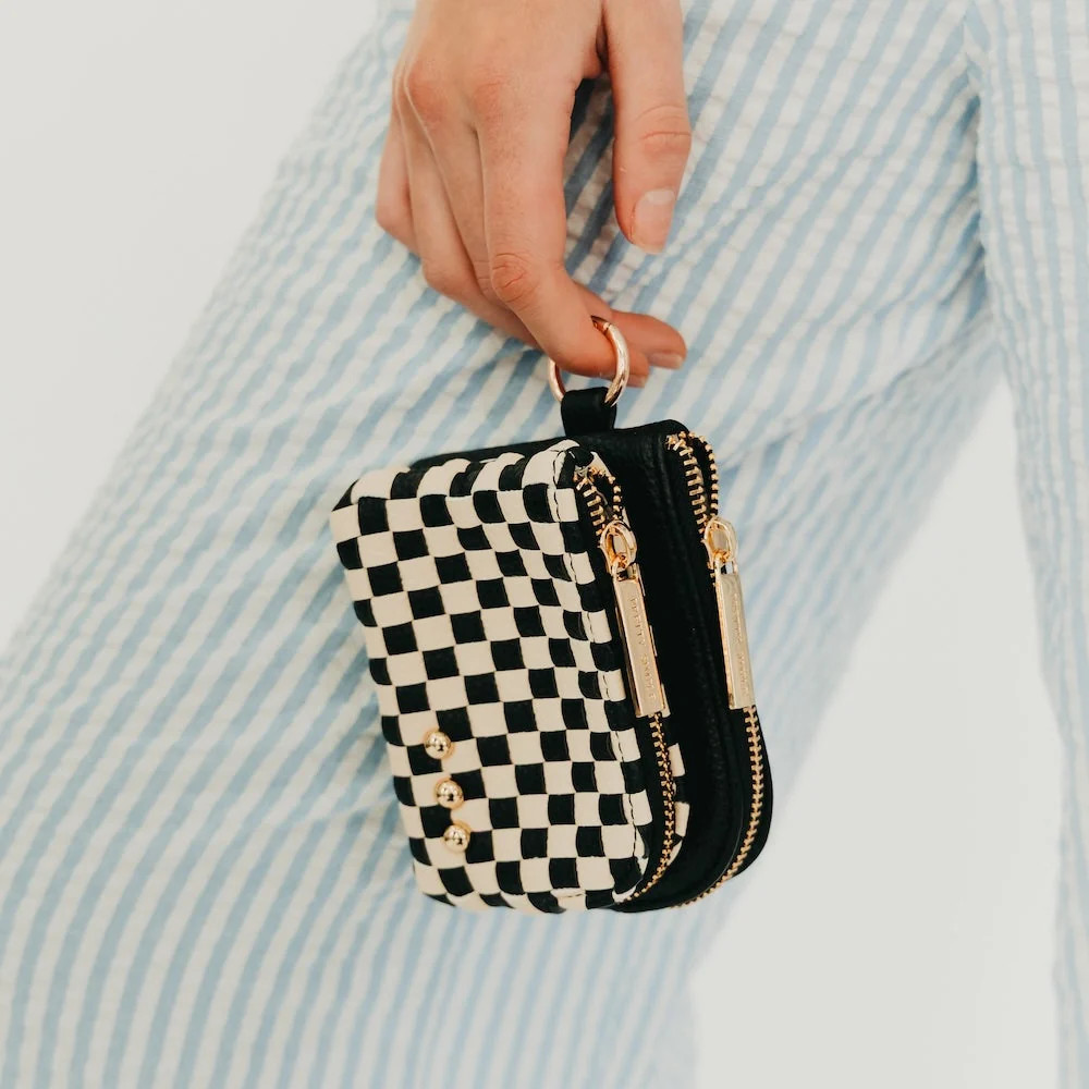 Woven Cameron Double Zip Clippable Card Wallet | Pretty Simple