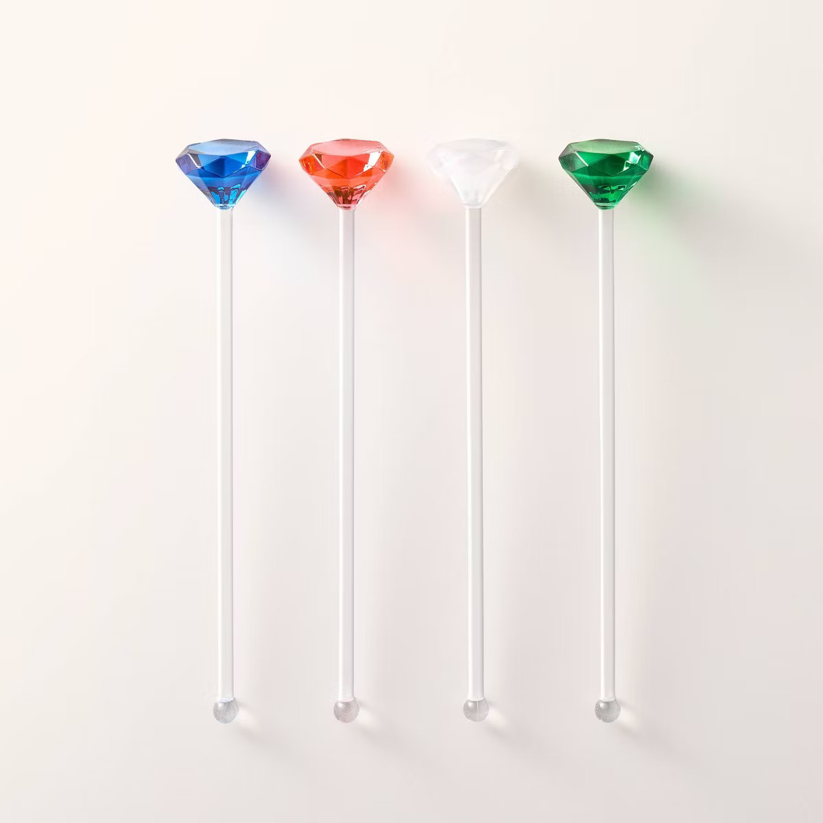 4pc Acrylic Gem Stir Sticks Green/Cream/Pink/Blue - kate spade new york x Target | Target