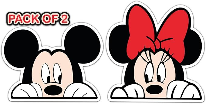 Imperial Vibes Disney Peeking Mickey Mouse & Minnie Mouse Car Decal, Waterproof, 4x3.8 & 4x3.2 In... | Amazon (US)