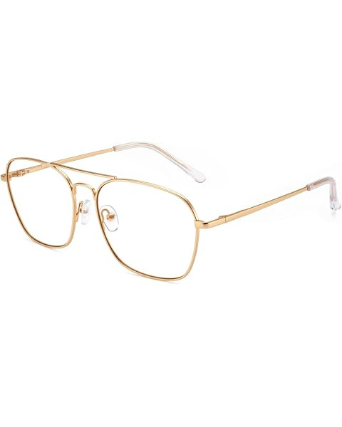 Dollger Oversized Blue Light Glasses for Men Women Metal Aviator Big Frame | Amazon (US)