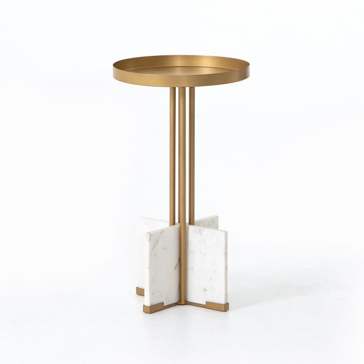 Marble & Brass End Table | West Elm (US)