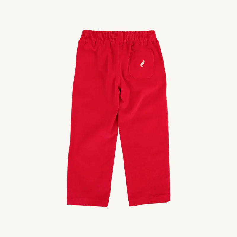 Sheffield Pants (Corduroy) - Richmond Red with Osprey Oatmeal Stork | The Beaufort Bonnet Company