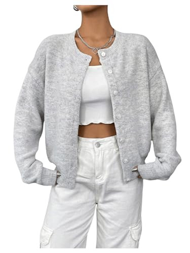 GORGLITTER Women's Button Up Knit Cardigan Open Front Casual Dressy Fall Trendy 2025 Cute Long Sl... | Amazon (US)
