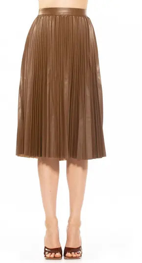Luca High Waist Pleated Faux Leather Skirt | Nordstrom Rack