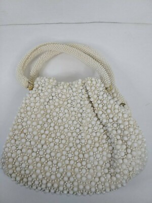 Vintage Cream Ivory Beaded Purse Handbag +Built in Wallet Hand Made In Hong Kong  | eBay | eBay US