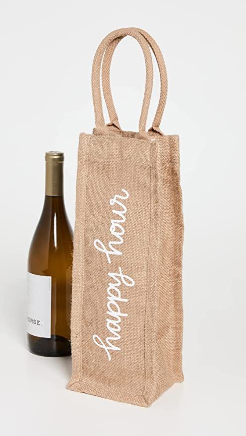 Shopbop @Home Women's Happy Hour Wine Tote, Beige + White, One Size | Amazon (US)