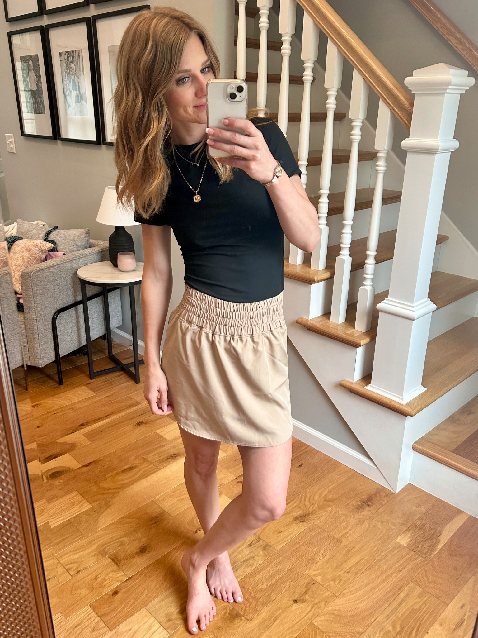 Elevated basics you’ll wear on repeat — this black tee + tan skort combo is giving effortless and pulled-together. 

#LTKfit #LTKstyle #EverydayOutfit #MinimalStyle #ClosetStaples #NeutralOutfit