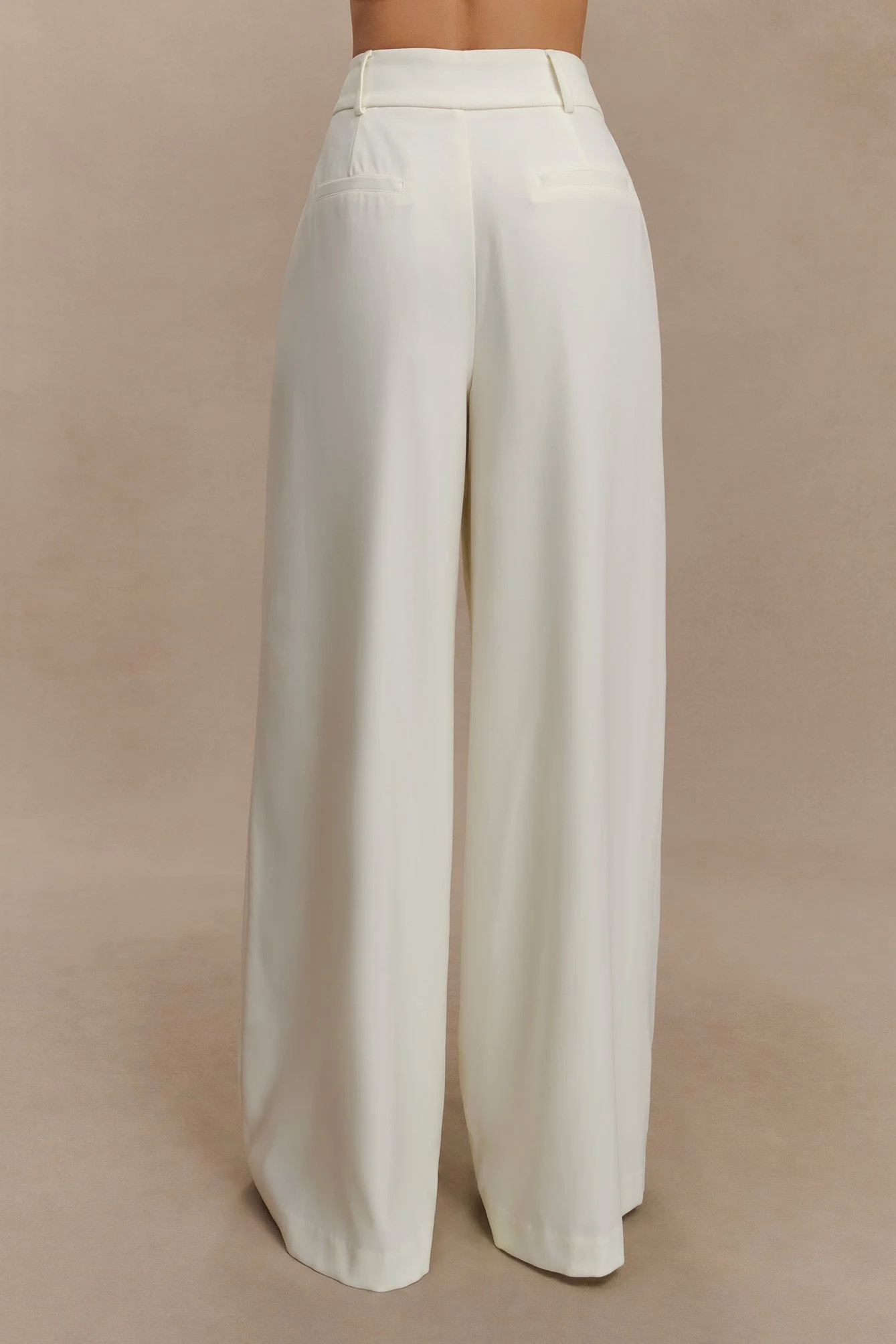 Jacqueline Pleated Wide Leg Pants - Ivory | Meshki (APAC)