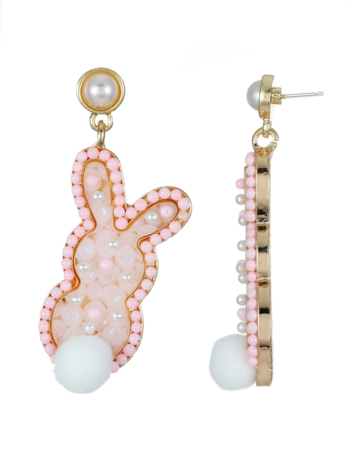 Way to Celebrate Easter Pink Bunny Glitter Earrings, 1 Pair | Walmart (US)