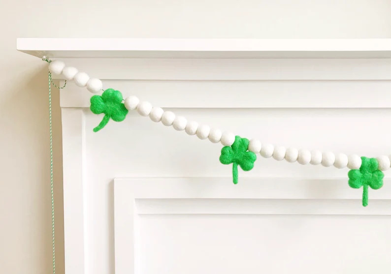 Simple Green Clover Felt Ball Garland Bunting Banner  St. | Etsy | Etsy (US)