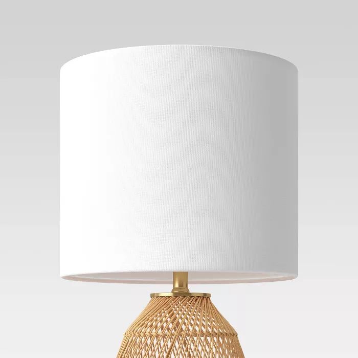 Rattan Diagonal Weave Table Lamp Tan - Opalhouse™ | Target