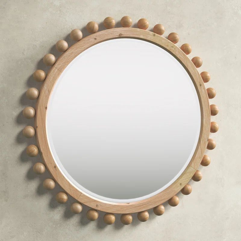 Augustine Round Wood Wall Mirror | Wayfair North America