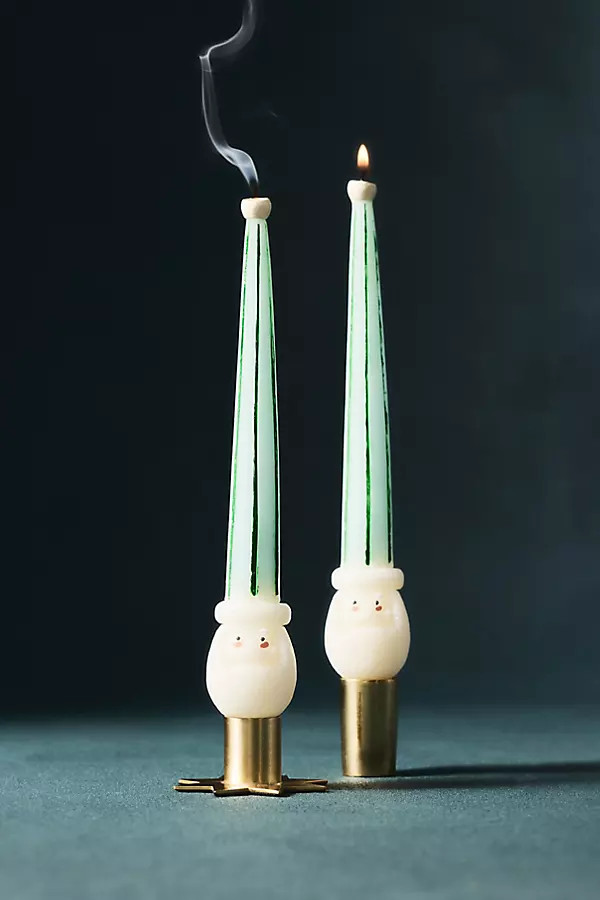 Santa Taper Candles, Set of 2 | Anthropologie (US)