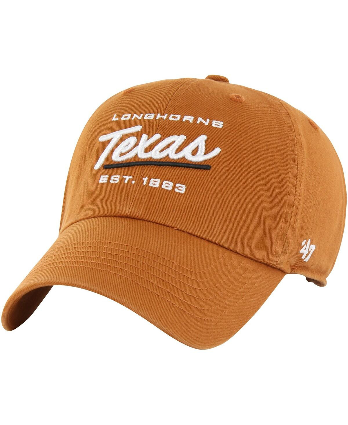 Women's '47 Brand Burnt Orange Texas Longhorns Sidney Clean Up Adjustable Hat - Burnt Orange | Macy's