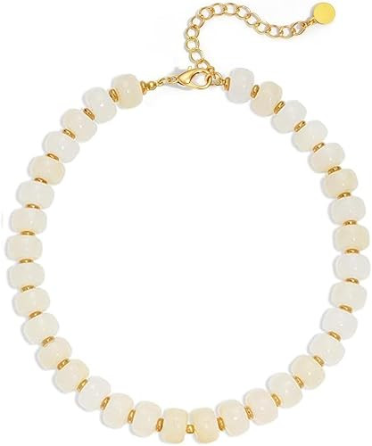 Chunky Beaded Necklace for Women, Colorful Boho Statement Necklace, Gold Chunky Resin Large Bead ... | Amazon (US)