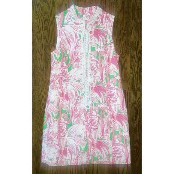 Lilly Pulitzer Alexa Shift Dress Pink Colony Flamingo Size 4 | Poshmark