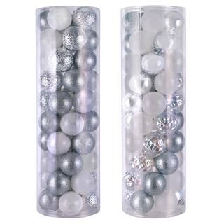 50ct. Assorted Silver & White Shatterproof Ball Ornaments by Ashland® | Michaels Stores