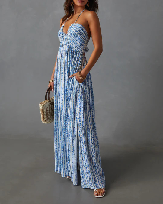 Azalea Pocketed Floral Empire Maxi Dress | VICI