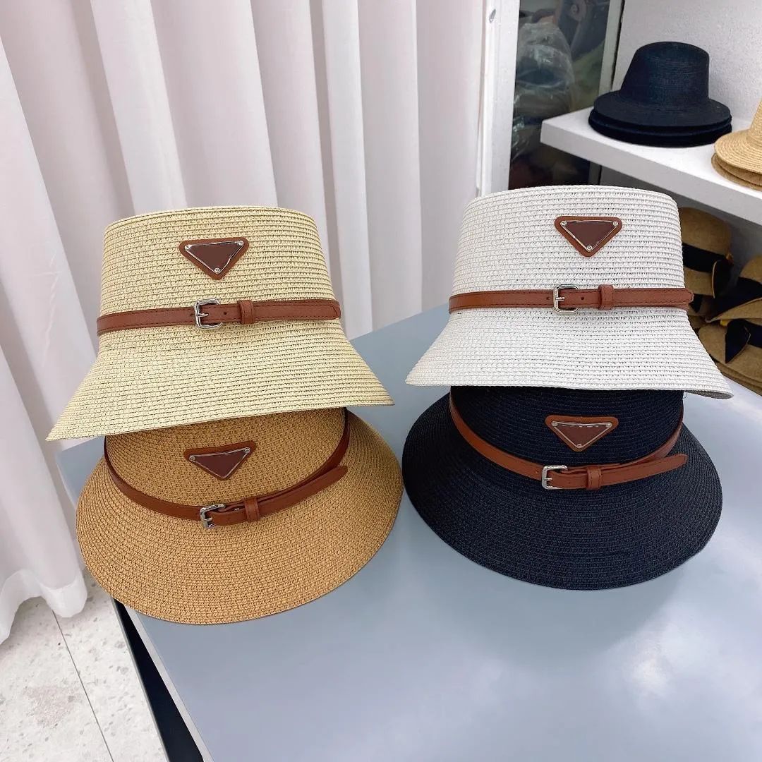 Fashion Cap Belt Buckle Straw Bucket Hat Fashion Men Women Fitted Hats High Quality Sun Caps280d ... | DHGate