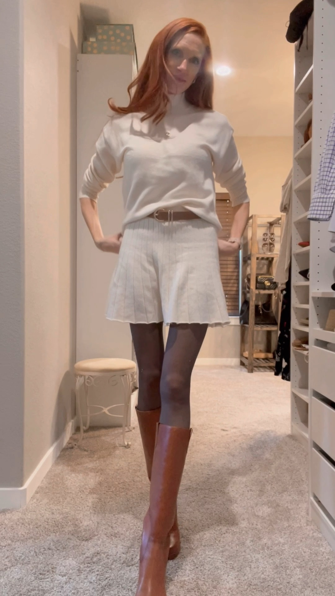 This sweater skirt set feels like wearing a blanket, but looks more put together. I wore this to a school volunteer event, but would be a great Thanksgiving outfit! 

#LTKmomlife #LTKHoliday #LTKTall