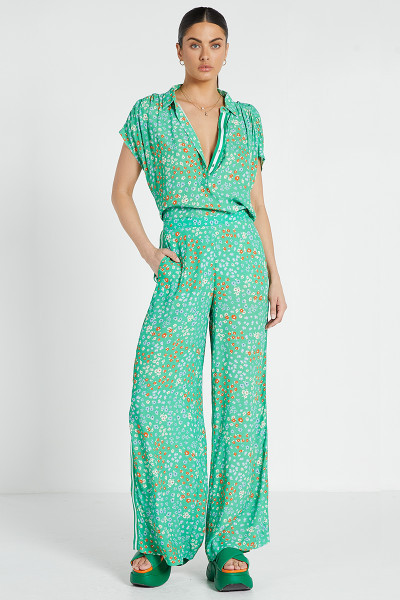 Flared High Waisted Pant in Kawaii Ditsy | Bohemian Traders
